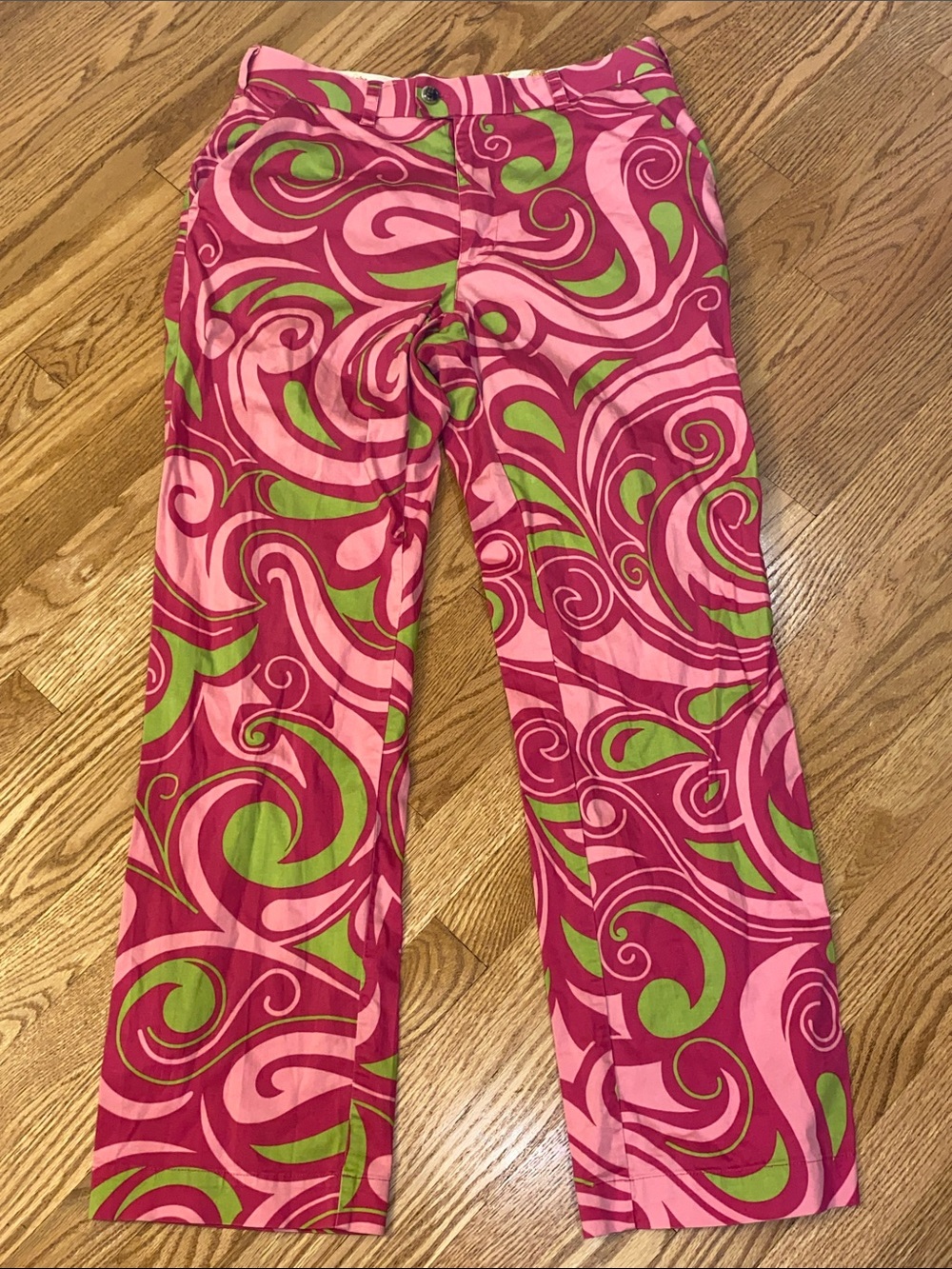 LoudMouth Pink Green Swirl  Golf Pants 34 x 32L